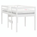 Letto a Soppalco in Pino Massello Bianco 80x200 cm