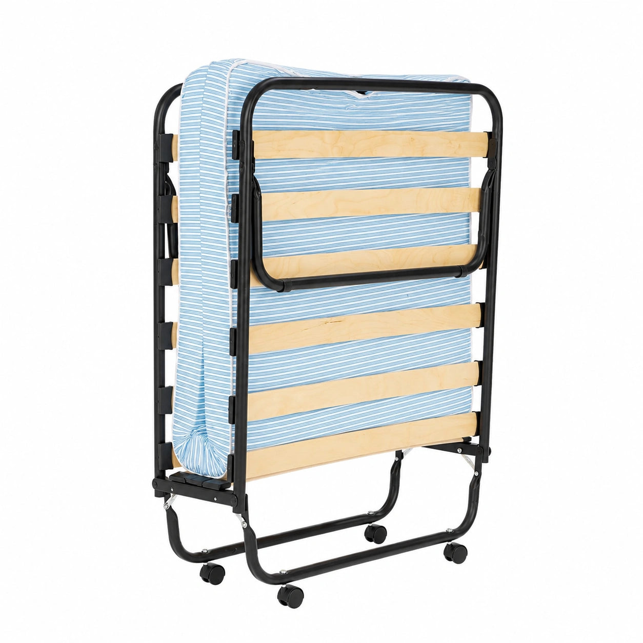 Brandina Pieghevole con Doghe e Materasso in Microfibra 80x180cm - Colore Azzurro