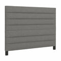 Set Camera da Letto Matrimoniale in Tessuto Grigio Scuro, 2 Testiere 100x5x78 cm