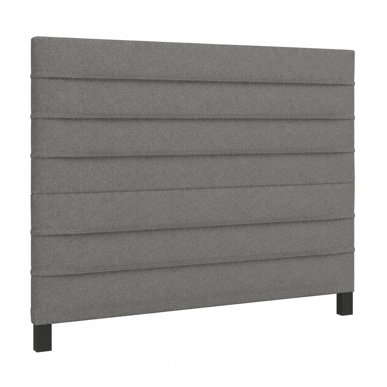 Set Camera da Letto Matrimoniale in Tessuto Grigio Scuro, 2 Testiere 100x5x78 cm