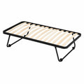 Letto Singolo Salvaspazio 80x190 cm con Doghe in Faggio e Gambe Pieghevoli