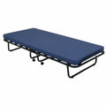 Letto Pieghevole Singolo 80x200 con Materasso Comodo 7cm e Rete in Betulla, Struttura in Acciaio, Made in Italy (Blu)