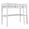 Letto a soppalco singolo con scrivania integrata, 90x190x176 cm, bianco