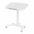 Tavolo Pieghevole Multiuso con Ruote 65x50 cm, Altezza Regolabile 75,5-111 cm, Piano Inclinabile 90°, Ideale per PC, Colore Bianco