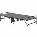 Letto Singolo Pieghevole in Metallo con Materasso 70x190 cm Grigio e Nero