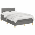 Letto a Molle 120x200 cm con Materasso e LED, Imbottito Grigio Scuro