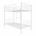 Letto a castello in metallo bianco, 90x190 cm, design salvaspazio