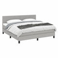 Letto Matrimoniale BAZZI con Materasso e LED, Rete a Doghe, 160x200 cm, Grigio Chiaro