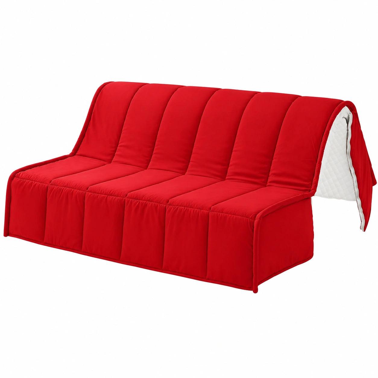 Copertura Divano Letto 3 Posti 160 cm Sfoderabile e Lavabile Rosso