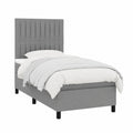 Letto Matrimoniale 100x200 cm con Materasso a Molle e LED, Telaio Imbottito Grigio Scuro