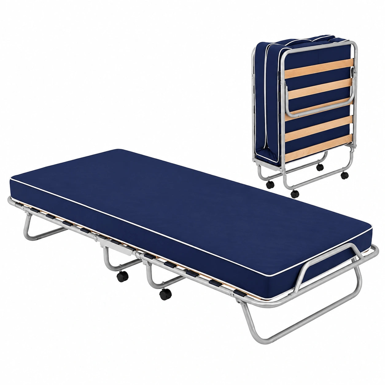 Letto Pieghevole 80x190 con Materasso Waterfoam e Cuscino Memory Foam Omaggio