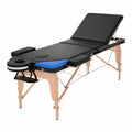 Lettino Massaggio Professionale in Legno a 3 Zone XL, 180x56 cm - Pieghevole e Portatile