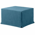 Pouf Letto Singolo Pieghevole in WaterFoam con Materasso 10 cm - Salvaspazio, Sfoderabile - Blu