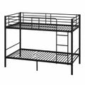 Letto a Castello in Metallo con Rete a Doghe e Contenitore, 90x200 cm, Nero, Ideale per Adulti e Ragazzi, Sostenibile fino a 150 kg